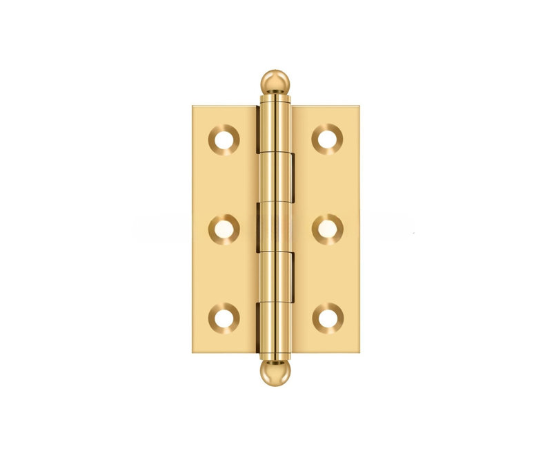 Charnière Deltana CH2517CR003 2-1 / 2 po x 1-11 / 16 po, avec embouts sphériques en paire de laiton poli PVD