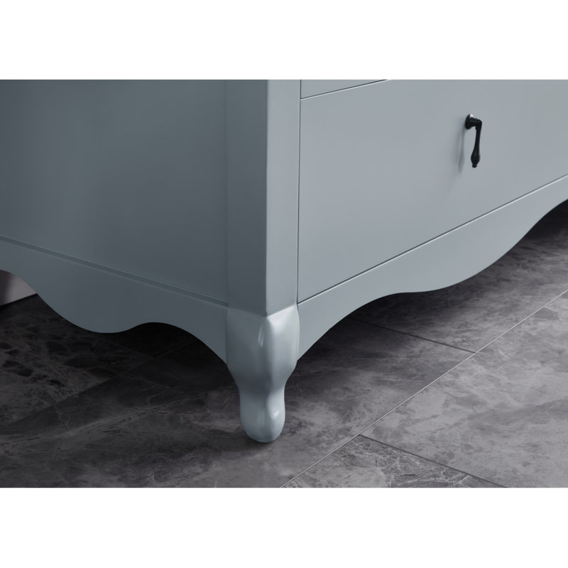 60" Solid Wood Sink Vanity  With 1' Artificial Stone Top, Cadet