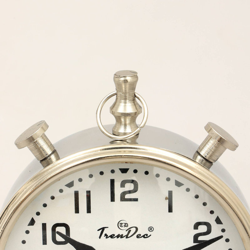 Horloge de bureau décorative de couleur or - Horloge de table en aluminium