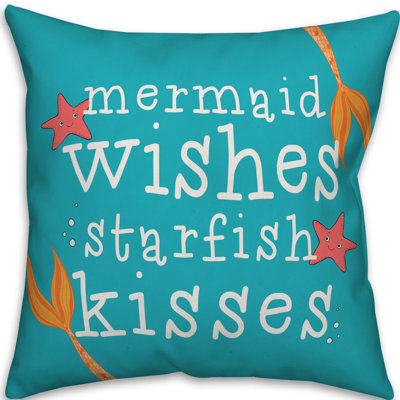  Coussin intérieur / extérieur Mermaid Wishes Starfish Kisses