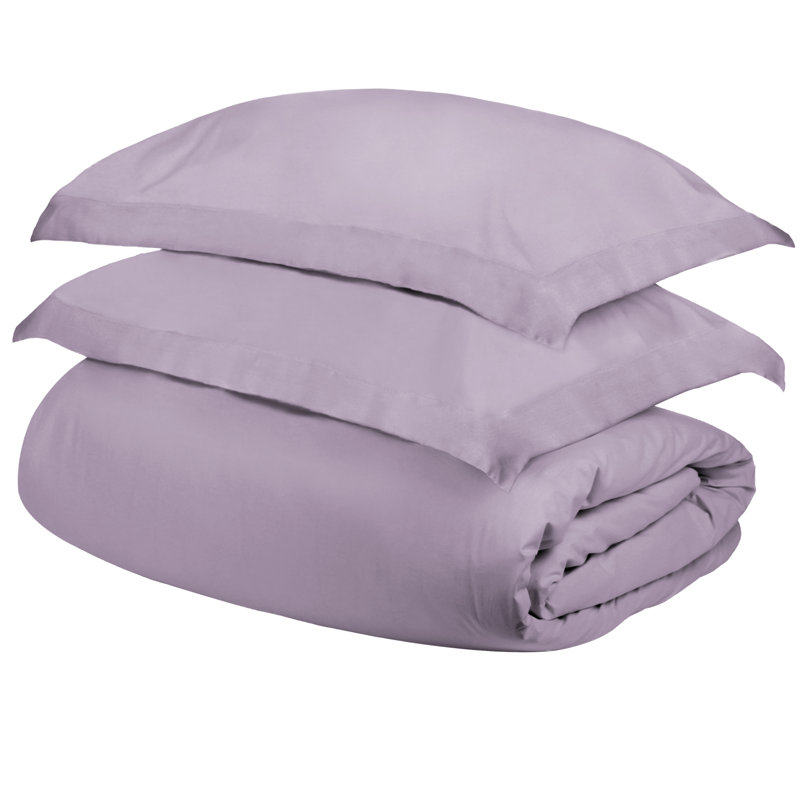 Ensemble de housse de couette 100% coton 300 TC moderne et contemporain 3 pièces, Lavande