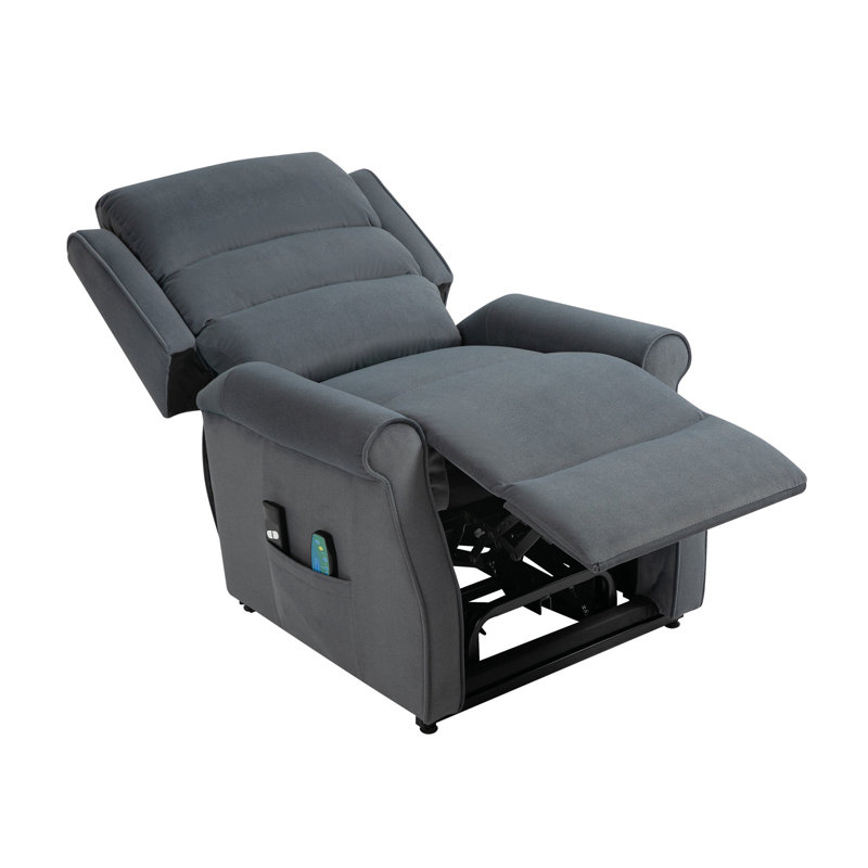 Syair Faux Leather Lift Assist Recliner, Blue