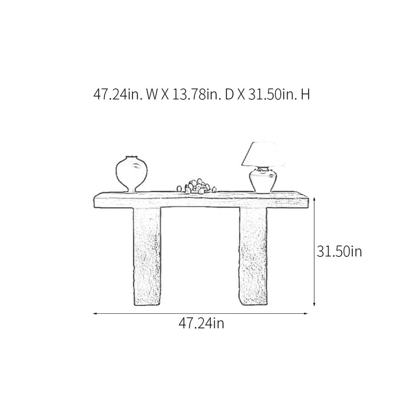 Console rétro minimaliste, H 31,5 po x l 47,24 po x P 13,78 po