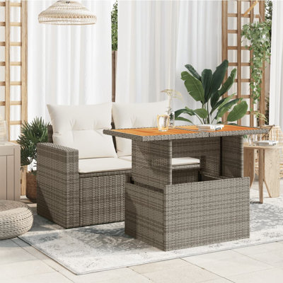 Couchtisch Pirley aus Korbgeflecht/Massivholz