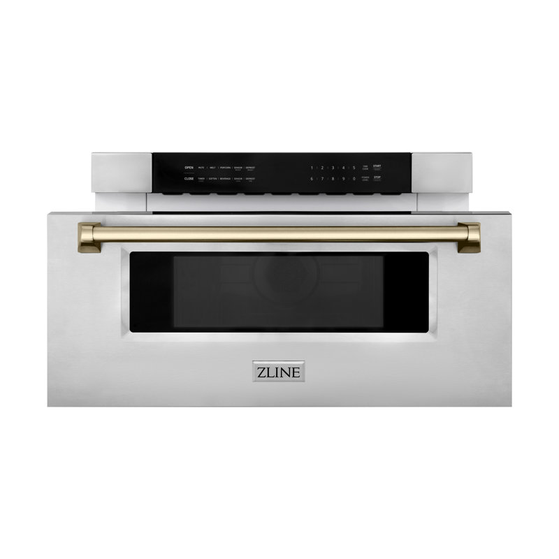 ZLINE Autograph Edition 30 po. 1,2 cu. Tiroir à micro-ondes encastré en acier inoxydable, Bronze champagne