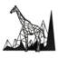 Girafe safari animal décoratif abstrait moderne sculpture suspendue décoration murale en métal-124839011-124839012