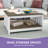 31.5"W Farmhouse Square Coffee Table with Bottom Shelf Storage, Fence Paneled Design-1955717449-1955717426