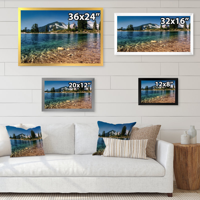 Nature, paysage, montagnes, rivière II - décoration murale sur toile Lake House, H 16 po x l 32 po x P 1 po