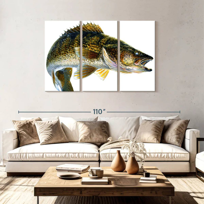 Brampt Break Line Walleye, 48" H x 74" W