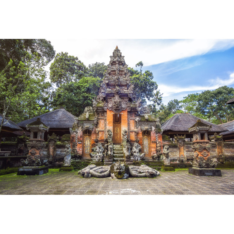 Temple At Monkey Forest Sanctuary In Ubud, Bali, Indonesia. - Wrapped Canvas Print, 81cm H x 122cm W x 3.8cm D