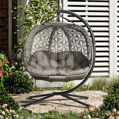 Nesconset Double Egg Chair with Stand