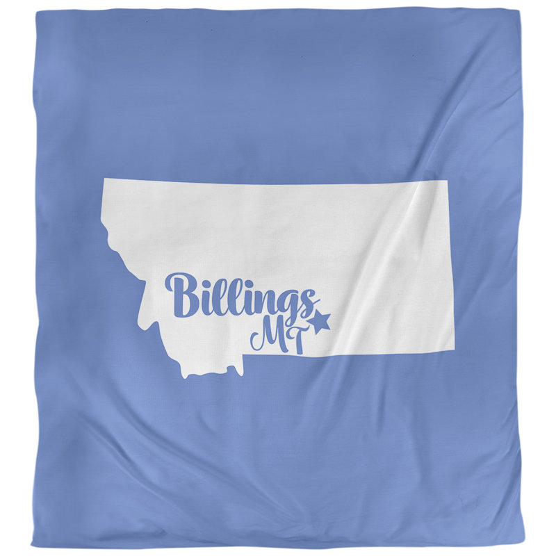 Housse de couette billings montana, Housse de couette pour très grand lit, Bleu, Microfibre