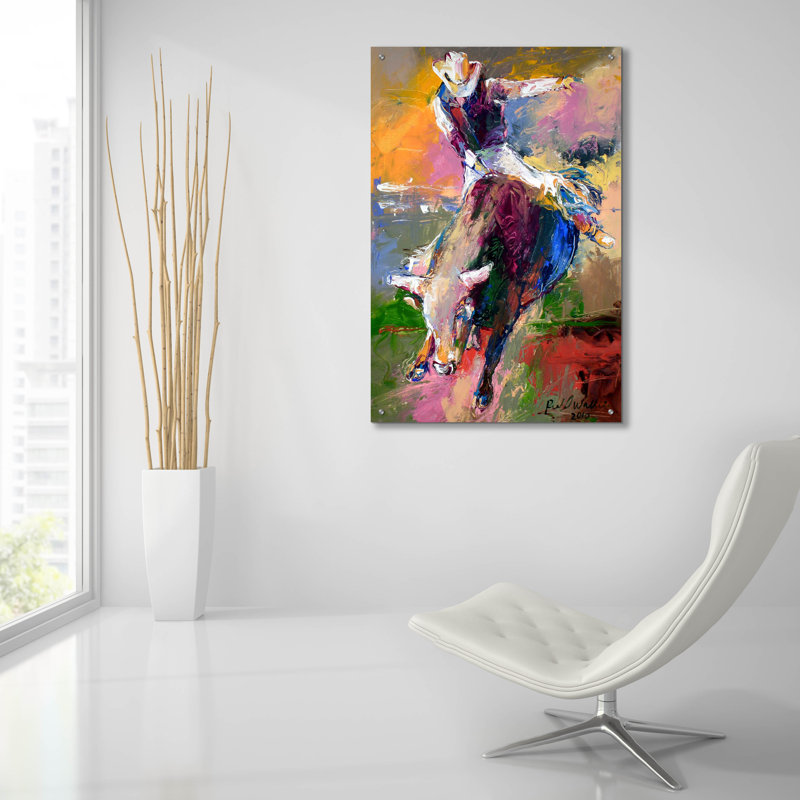 «Bull Rider» par Richard Wallich, H 36 po x l 24 po x P 0,2 po