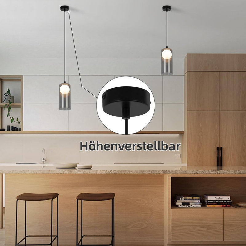 1 - Light Matte Black Cylinder Pendant