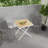 Modern Folding Polypropylene Square Table With Metal Legs, Indoor and Outdoor Multi-Functional Table
