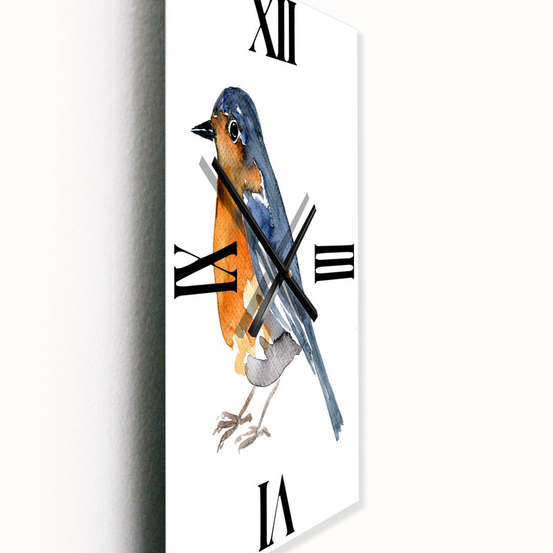 Horloge murale rétro - oiseau orange rétro, Grand