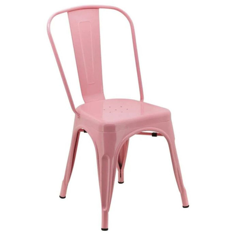 Chaise sans accoudoirs Agatha, Rose clair