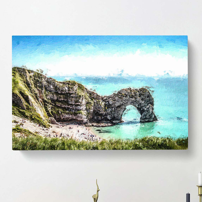 Durdle Door Cliffs In Dorset by Louis Renard - Wrapped Canvas, 40cm H x 60cm W x 3cm D