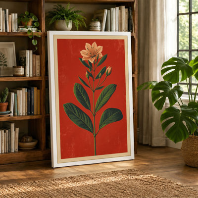 Centered Bloom Botanical - Wrapped Canvas