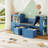 66.9''W Kid Bookshelf With Reading Nook, Toys Storage Organizer With Stuffed Animal Storage, Bench And Removable Cushions, Wooden Toddler Bookcases With 3 Movable Drawers For Playroom, Bedroom(Blue)-1805657139
