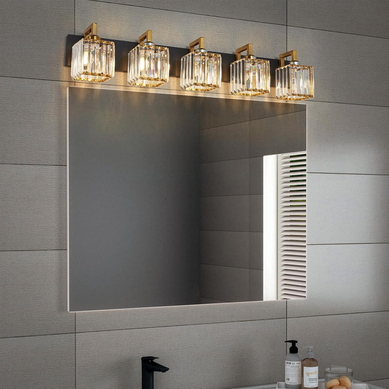 Applique murale pour salle de bain 5 lumières Modern Crystal