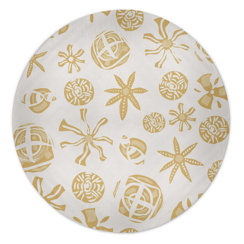Alcesta Chenille Toile Indoor Rug, Round 5'
