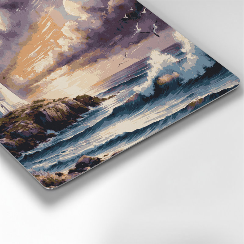 Art mural en métal rose, collection Coastal Lighthouse, H 12 po x l 12 po