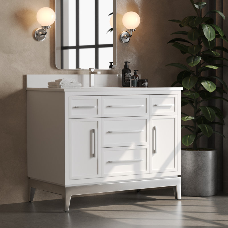 Meuble-lavabo simple 42 po Barrington, Blanc