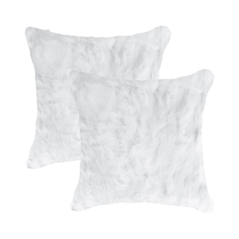Coussin décoratif en microsuède Jociel, Blanc
