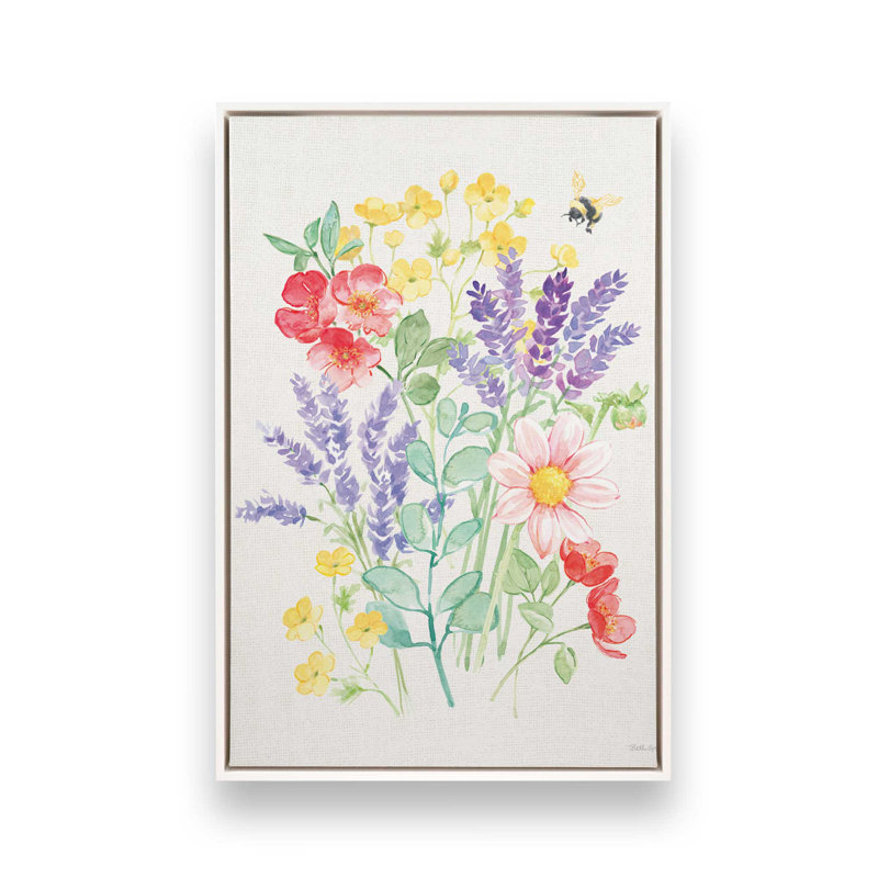 «Fresh Floral II» par Beth Grove, reproduction d'art, H 16 po x l 12 po, Cadre flottant, Blanc