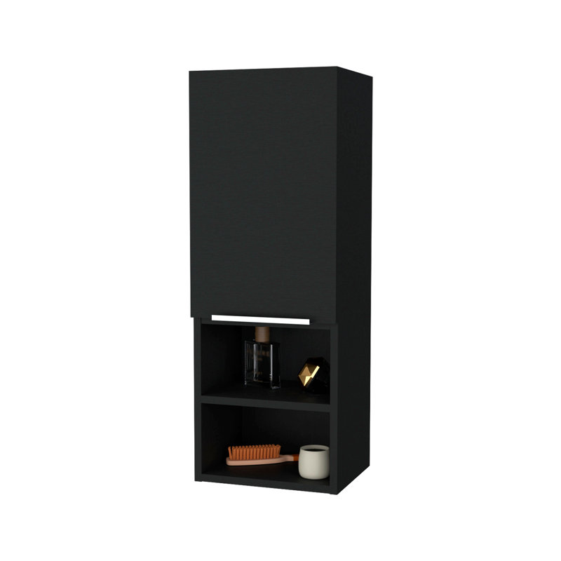 Medicine Cabinet, Two Shelves, Single Door Cabinet, Two Interior Shelves, Matte Black