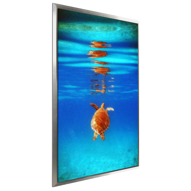 " View From Below I " by Kathy Mansfield, 33.5" H x 21.5" W x 2" D, Silver Floater Frame