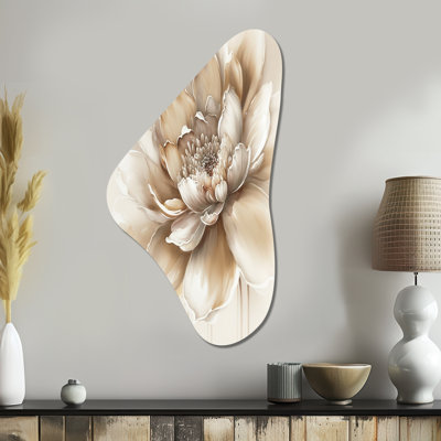 Haristina Blooming Beige Floral Design III - Art mural en métal à forme florale unique