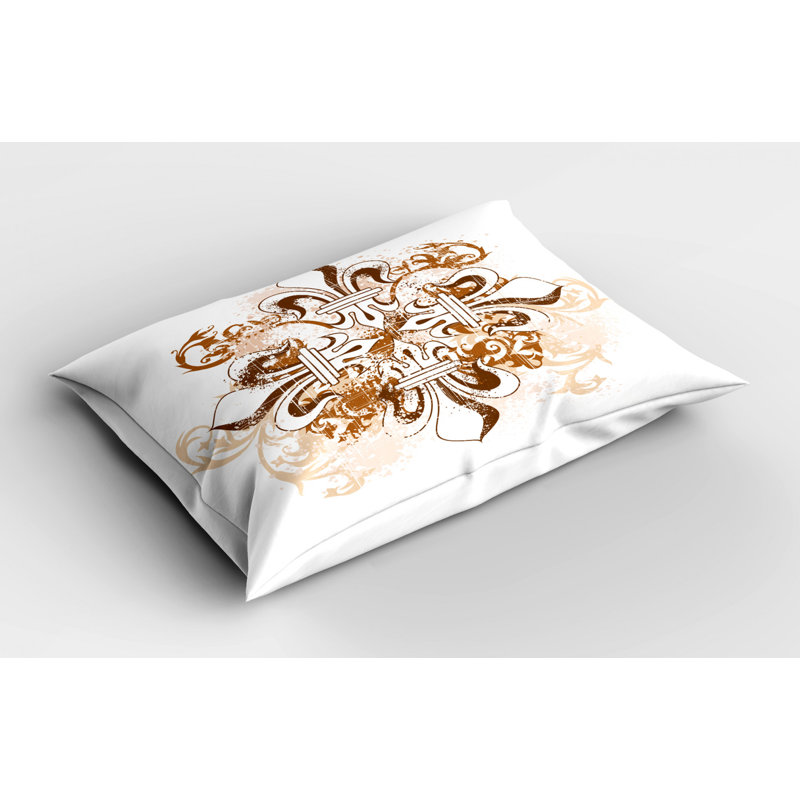 Fleur Polyester Damask Sham Set, Twin