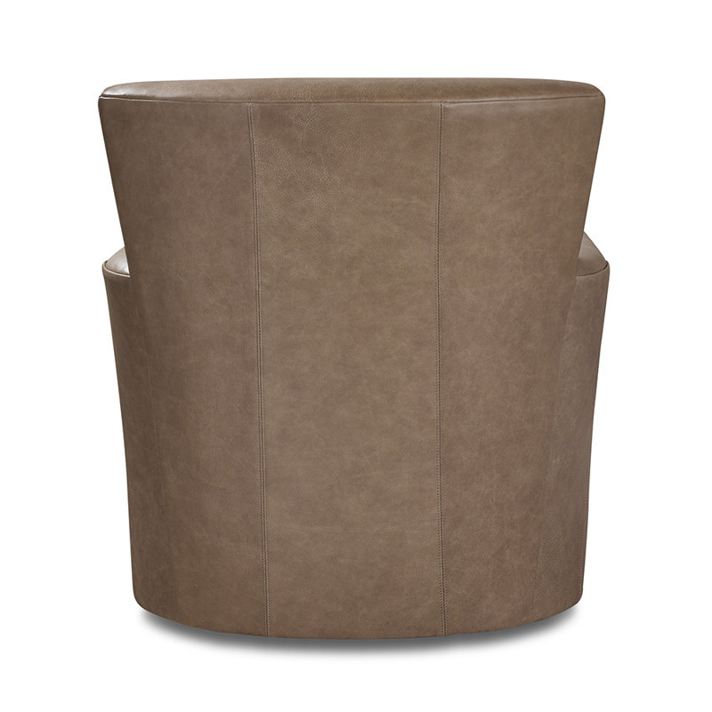 Shiloh Leather Swivel Armchair, Silver Fox