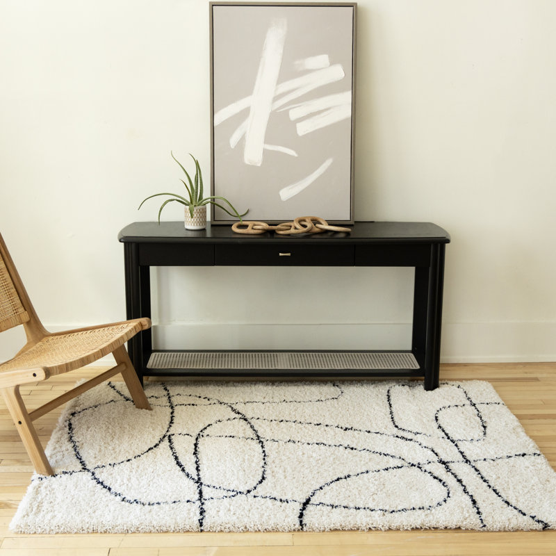Audeliz Machine Woven Shag Area Rug, Rectangle  3'11'' x 5'7''