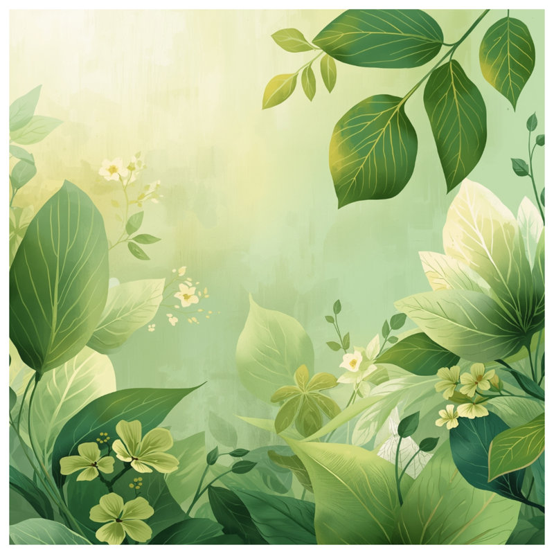 Green Leafy Plants Blankets, 50in W x 60in H