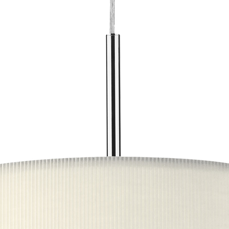 Kiera 3 - Light Polished Chrome Drum Pendant, Small, Cream