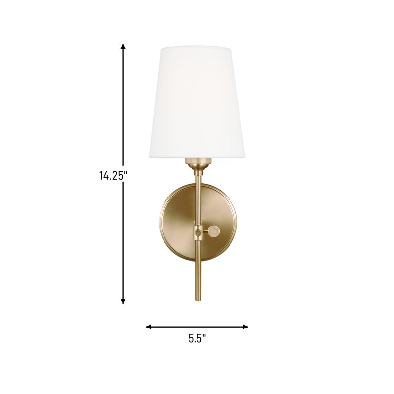 Baker 1 - Light Bath Sconce, Satin Brass, No