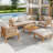 Aashild Outdoor 5-Piece Acacia Wood Rope Woven Conversation Set