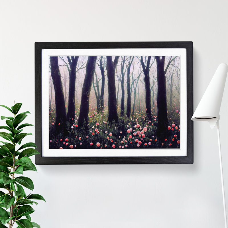 Iconic Spring Forest - Single Picture Frame Print, Black, 25cm H x 34cm W x 2cm D