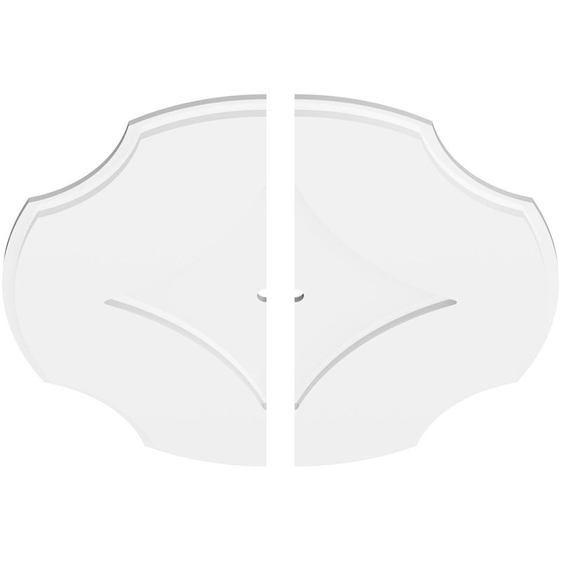 16"OD x 3"ID x 5 1/2"C x 1"P Percival Architectural Grade PVC Contemporary Ceiling Medallion, Two Piece, 1" H x 28" W x 28" D