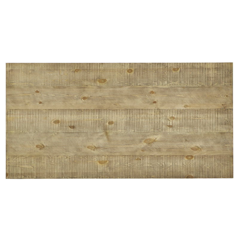 Etna Pine Metal Base Dining Table, Light Pine