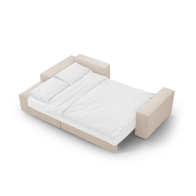 Alisbha 3 Seater Boucle Sofa Bed, Beige, Left Hand Facing