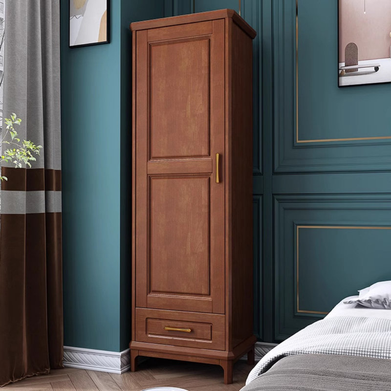 Simple Single Door Wardrobe, Walnut