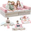 Ensemble de canapé convertible 13 pièces pour enfants | Canapé modulaire lavable en mousse avec housses en velours-1389906151