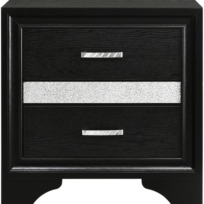 Table de chevet de la chambre 2, noir - avec compartiment caché et plateau de table de chevet design pour rehausser le style