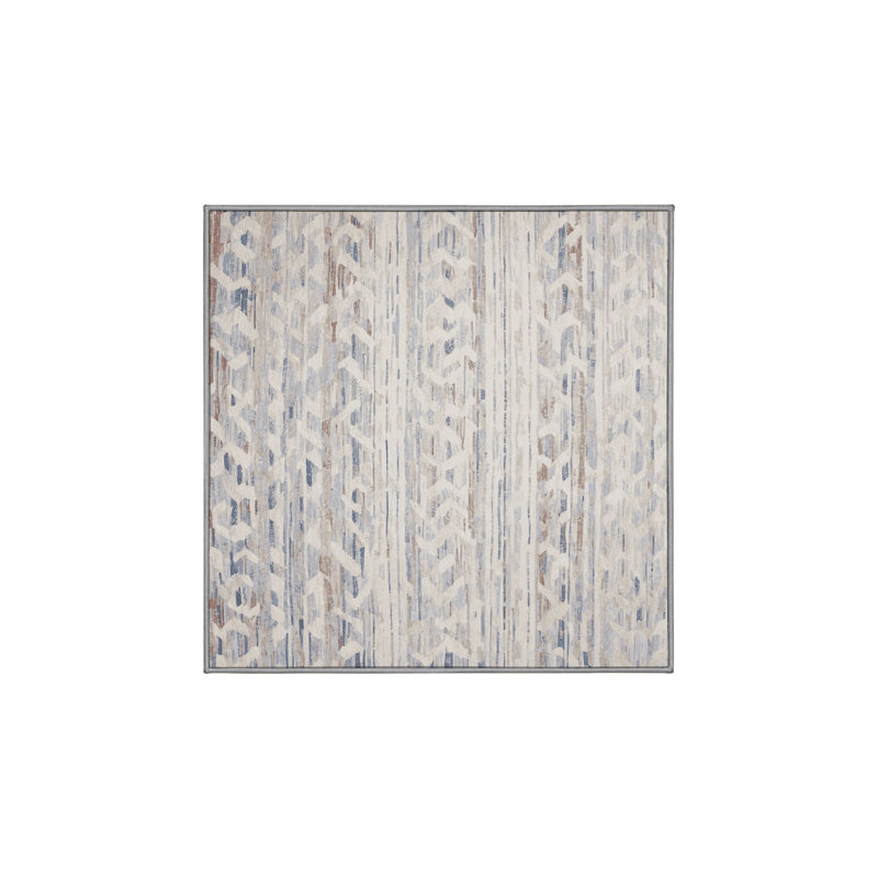 Tapis gris lavable à la machine, Carré 6 pi