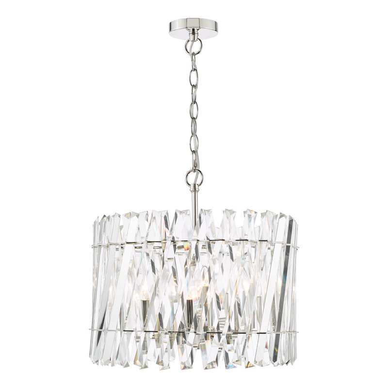 - Light Polished Nickel Pendant, 223cm H x 40cm W x 40cm D, 6 Lights