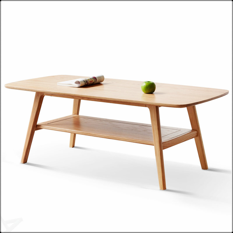 Table basse 100% bois massif avec plateau supérieur durable, parfaite pour les espaces de vie et de travail